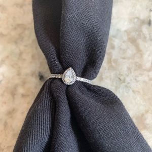 Classic Teardrop Halo Ring